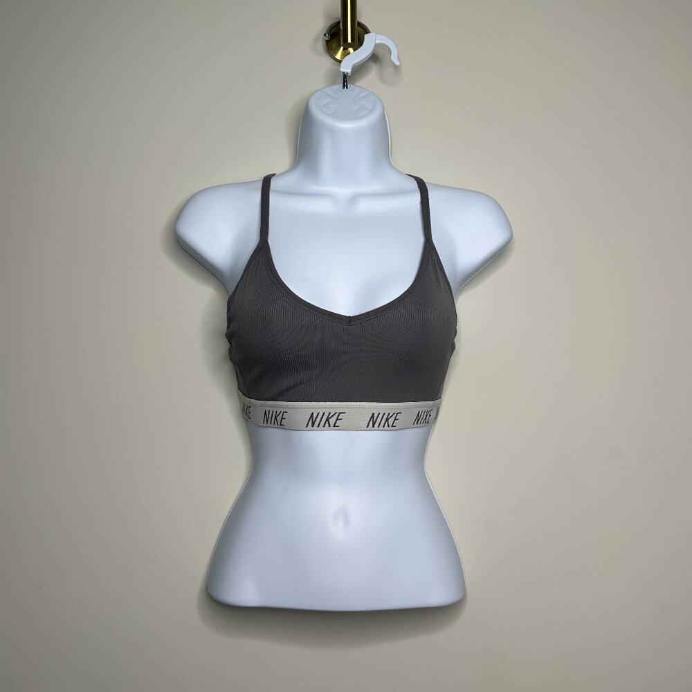 Nike Grey Ribbed Sports Bra Women's Small